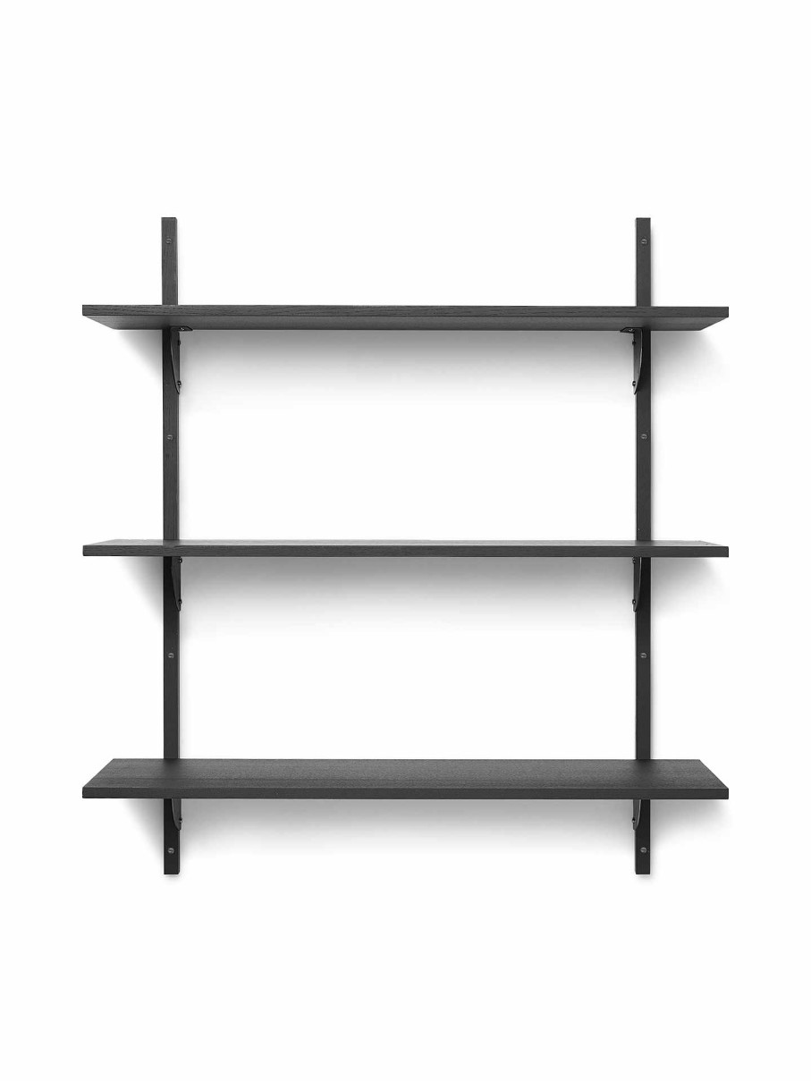 Furniture Ferm Living | Sector Shelf - Triple - Wide Ash/ Brass Black