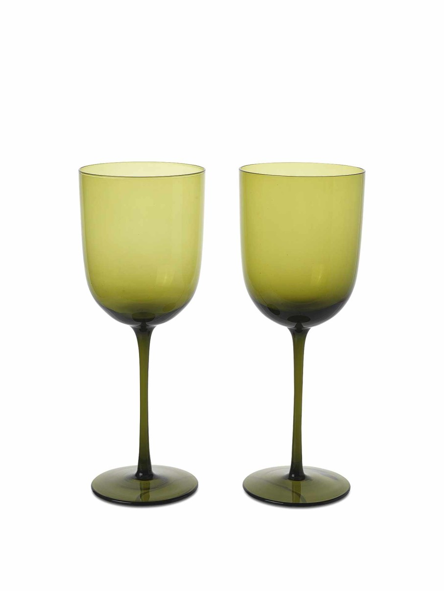 Kitchen Ferm Living | Host Red Wine Glasses - Set Of 2 Moss Green