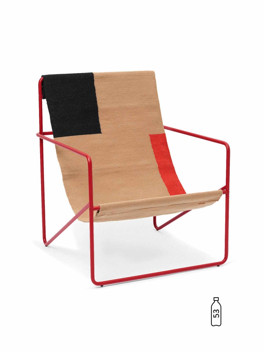 Outdoor Living Ferm Living | Desert Lounge Chair - Poppy Red/ Block