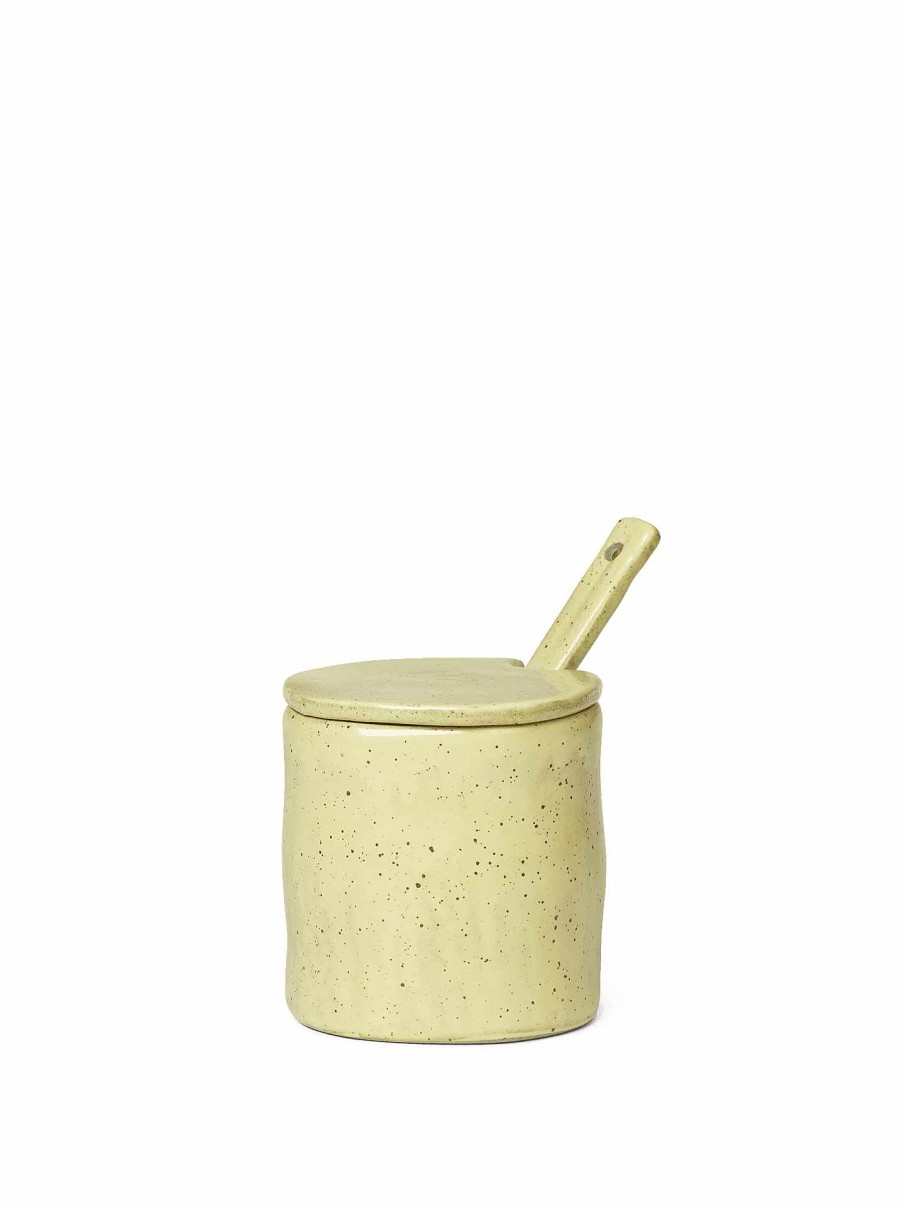 Kitchen Ferm Living | Flow Jar With Spoon Speckle Yellow