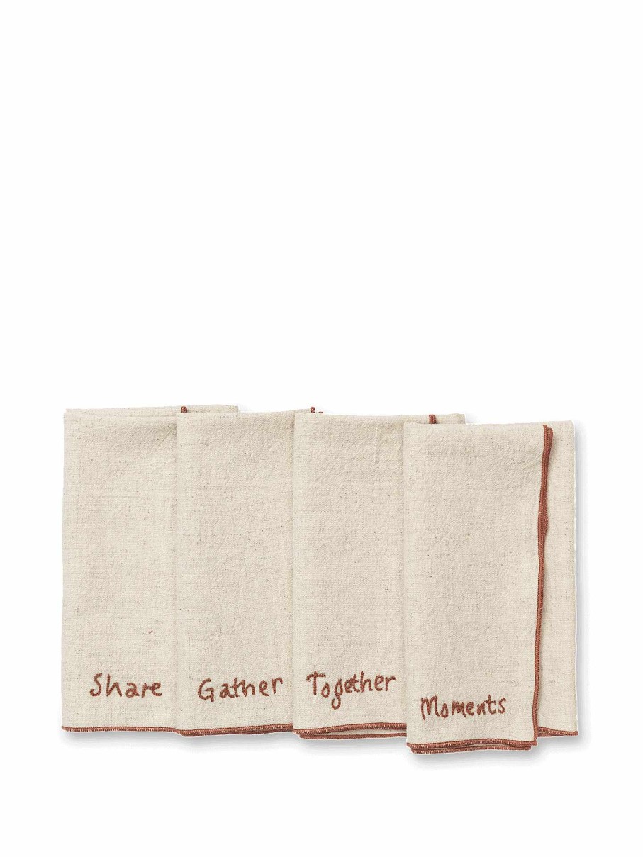 Kitchen Ferm Living | Occasion Napkins - Set Of 4 Natural