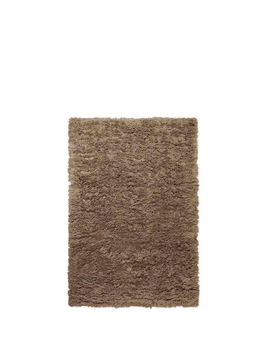 Rugs Ferm Living | Meadow High Pile Rug 140 X 200 Cm Dark Beige