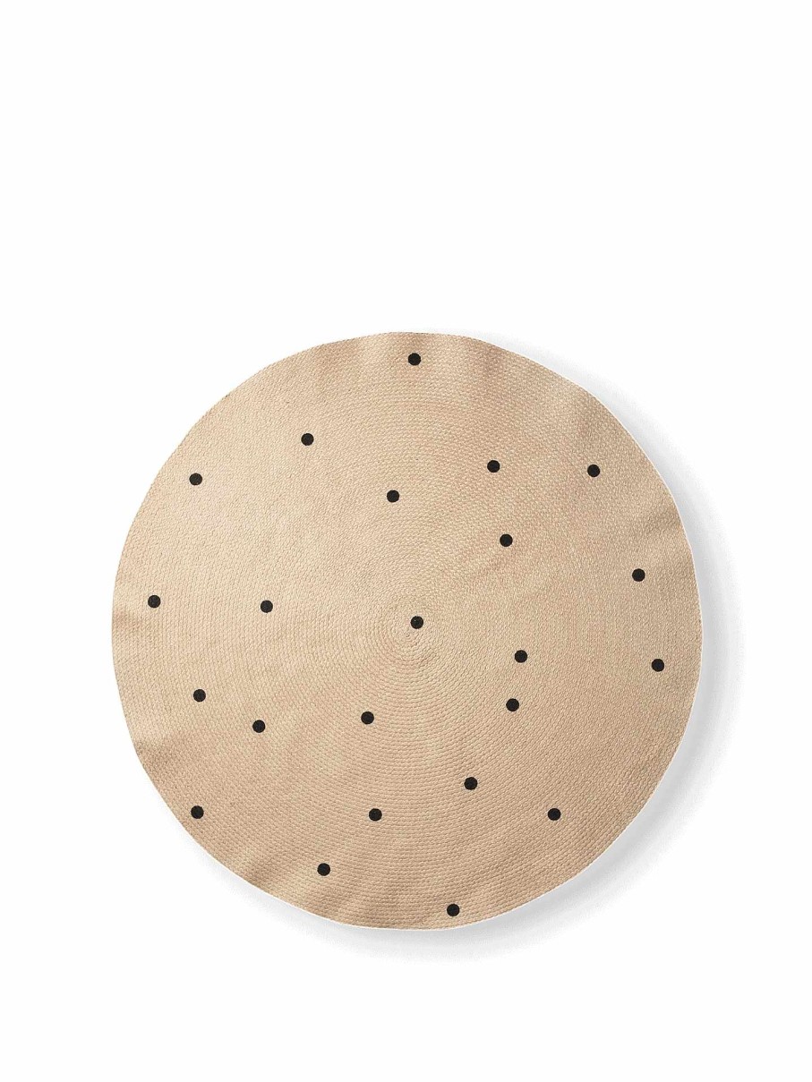 Rugs Ferm Living | Jute Carpet - Large - Black Dots Natural