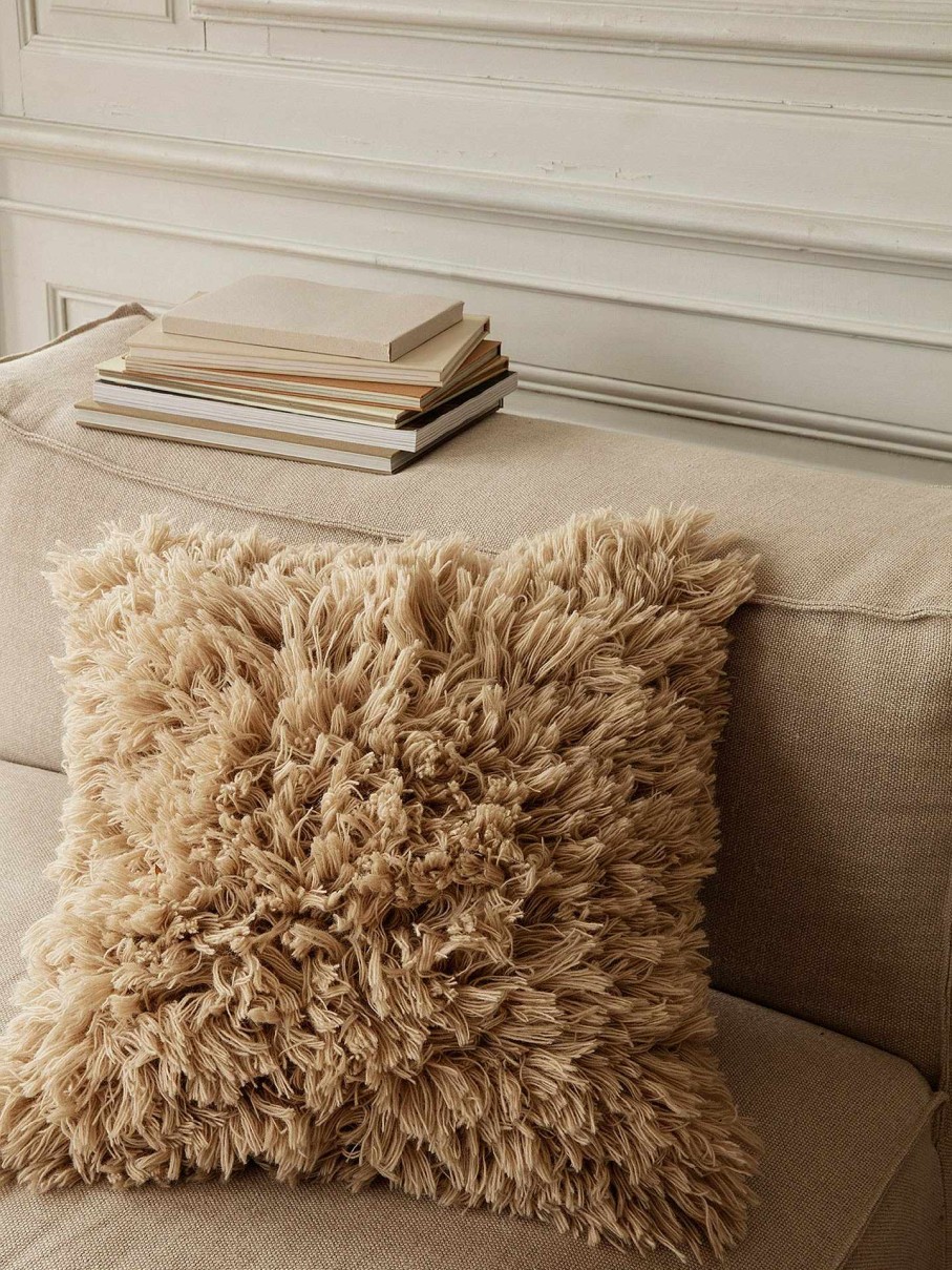 Textiles Ferm Living | Meadow High Pile Cushion - Light Sand