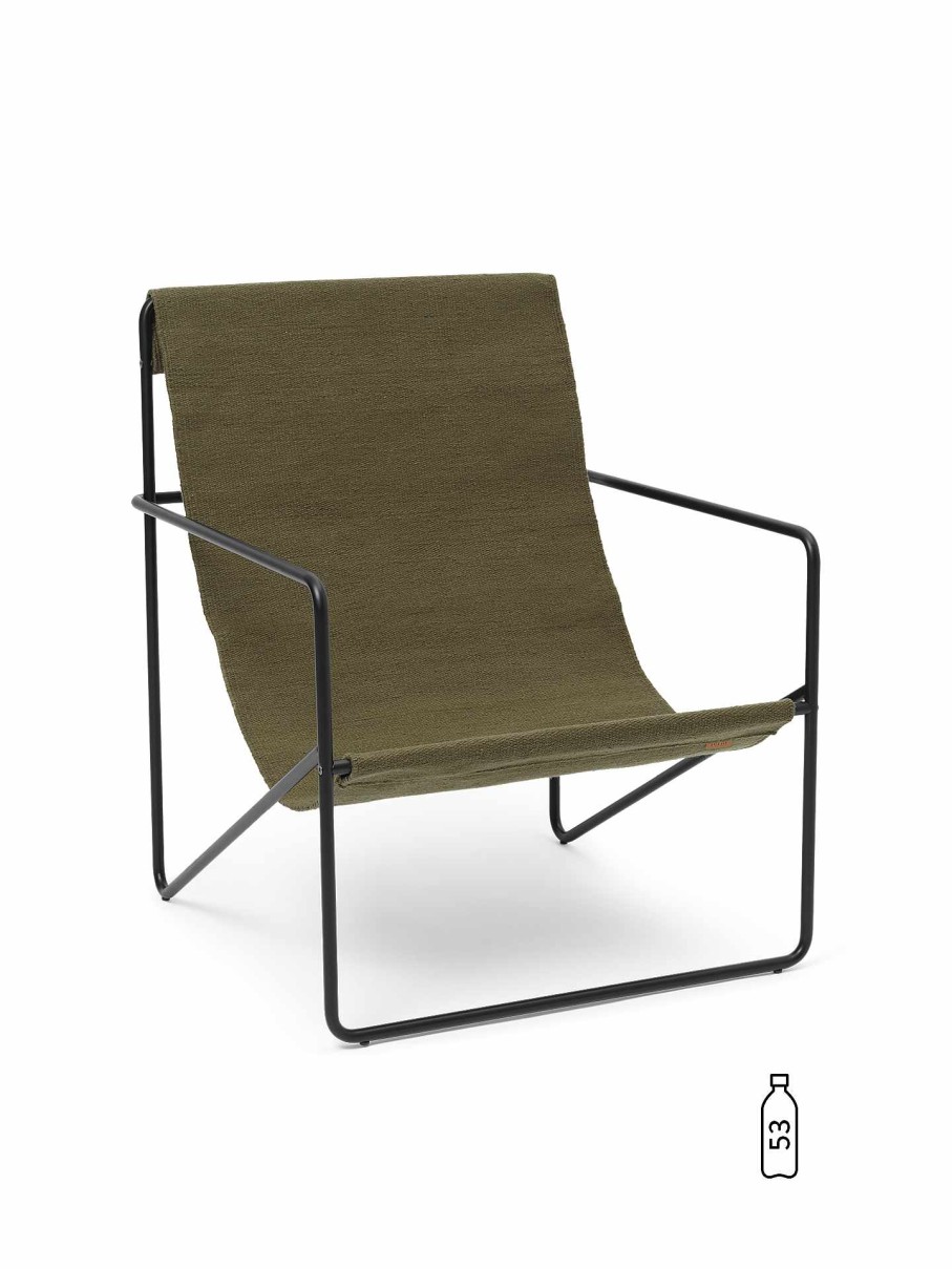 Outdoor Living Ferm Living | Desert Lounge Chair - Black/ Olive