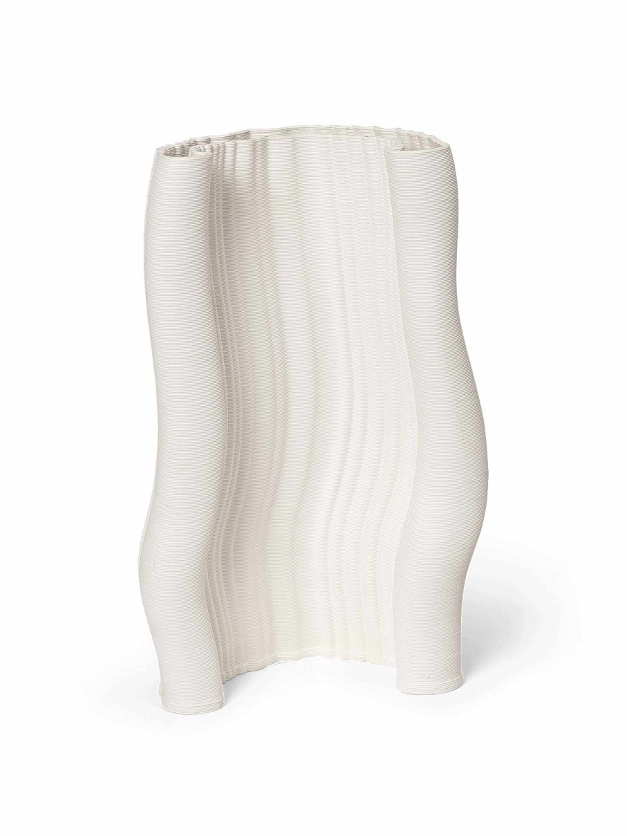 Green Living Ferm Living | Moire Vase - Large - Off-White Offwhite