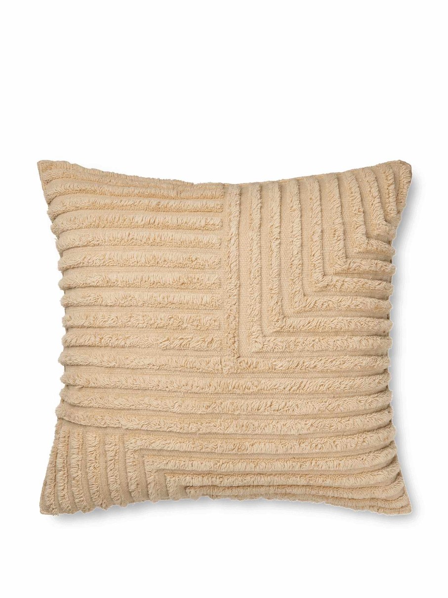 Textiles Ferm Living | Crease Wool Cushion - Large - Light Sand