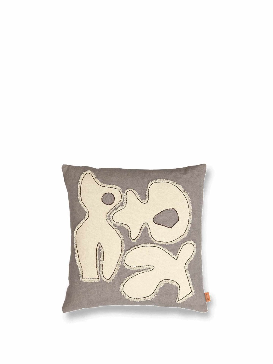 Textiles Ferm Living | Figure Cushion Cover Blue/Off-White Grey