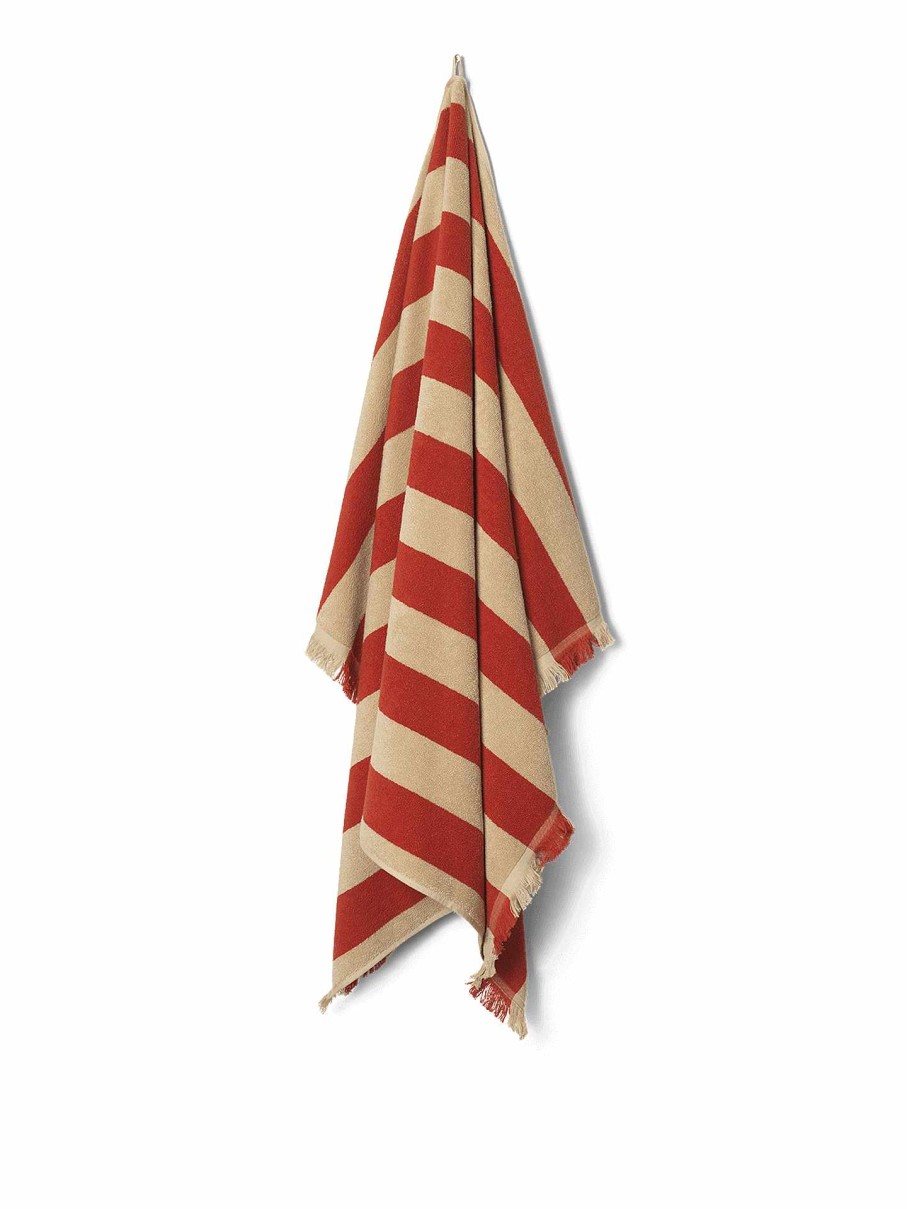 Outdoor Living Ferm Living | Alee Beach Towel Light Camel/Red