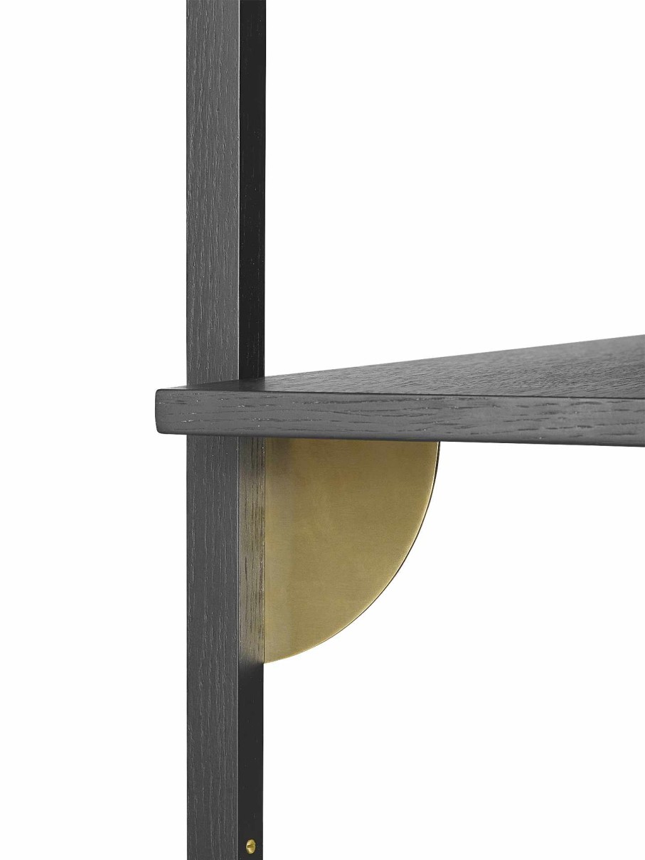 Furniture Ferm Living | Sector Shelf - Single - Narrow Ash/Brass Black