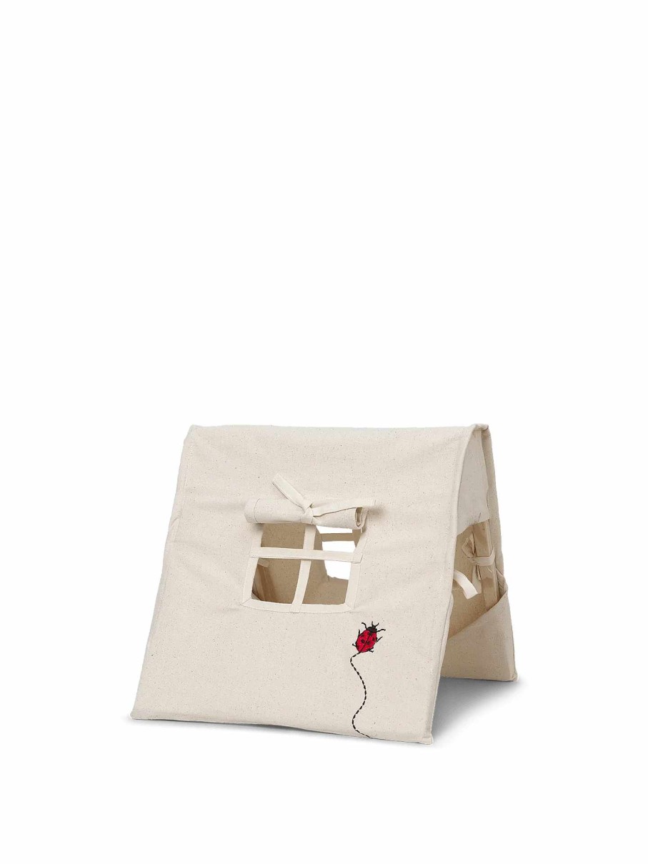 Kids Ferm Living | Mini Tent - Ladybird Embroidered Natural