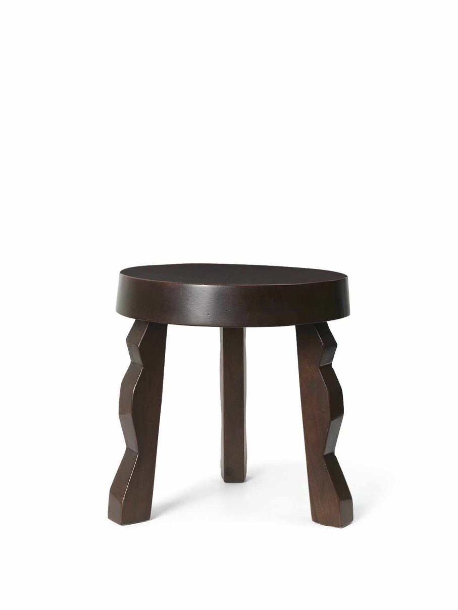 Furniture Ferm Living | Faye Stool - Dark Stained Mango Dark Brown