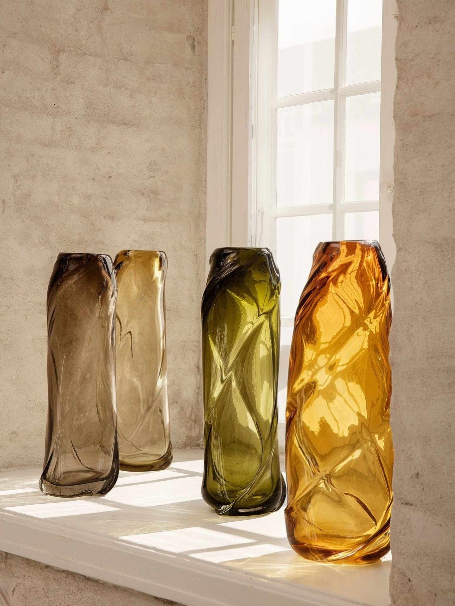 Green Living Ferm Living | Water Swirl Vase - Tall Amber