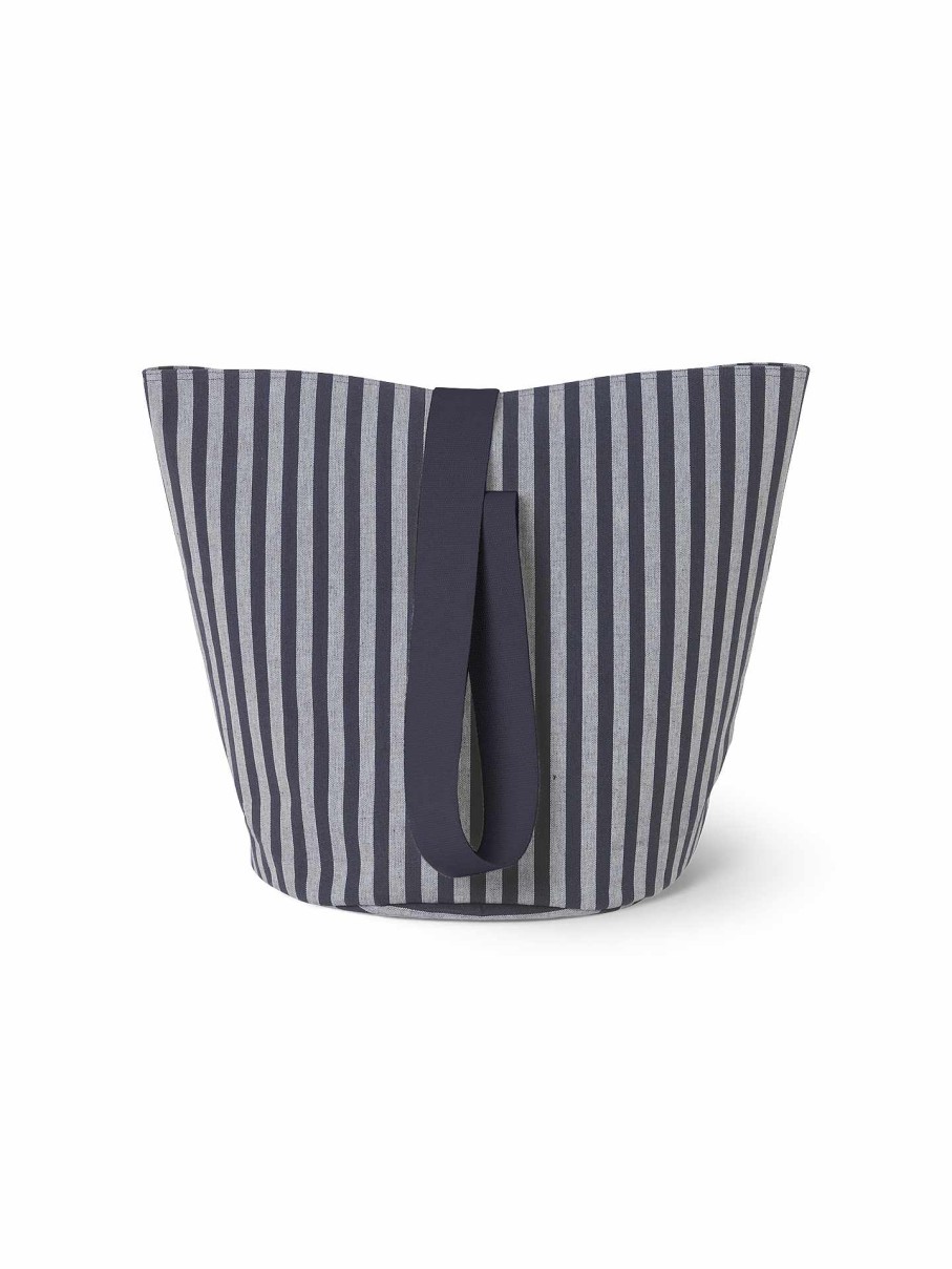 Textiles Ferm Living | Chambray Basket - Striped Grey