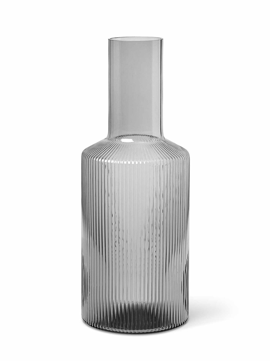 Kitchen Ferm Living | Ripple Carafe Smoked Grey