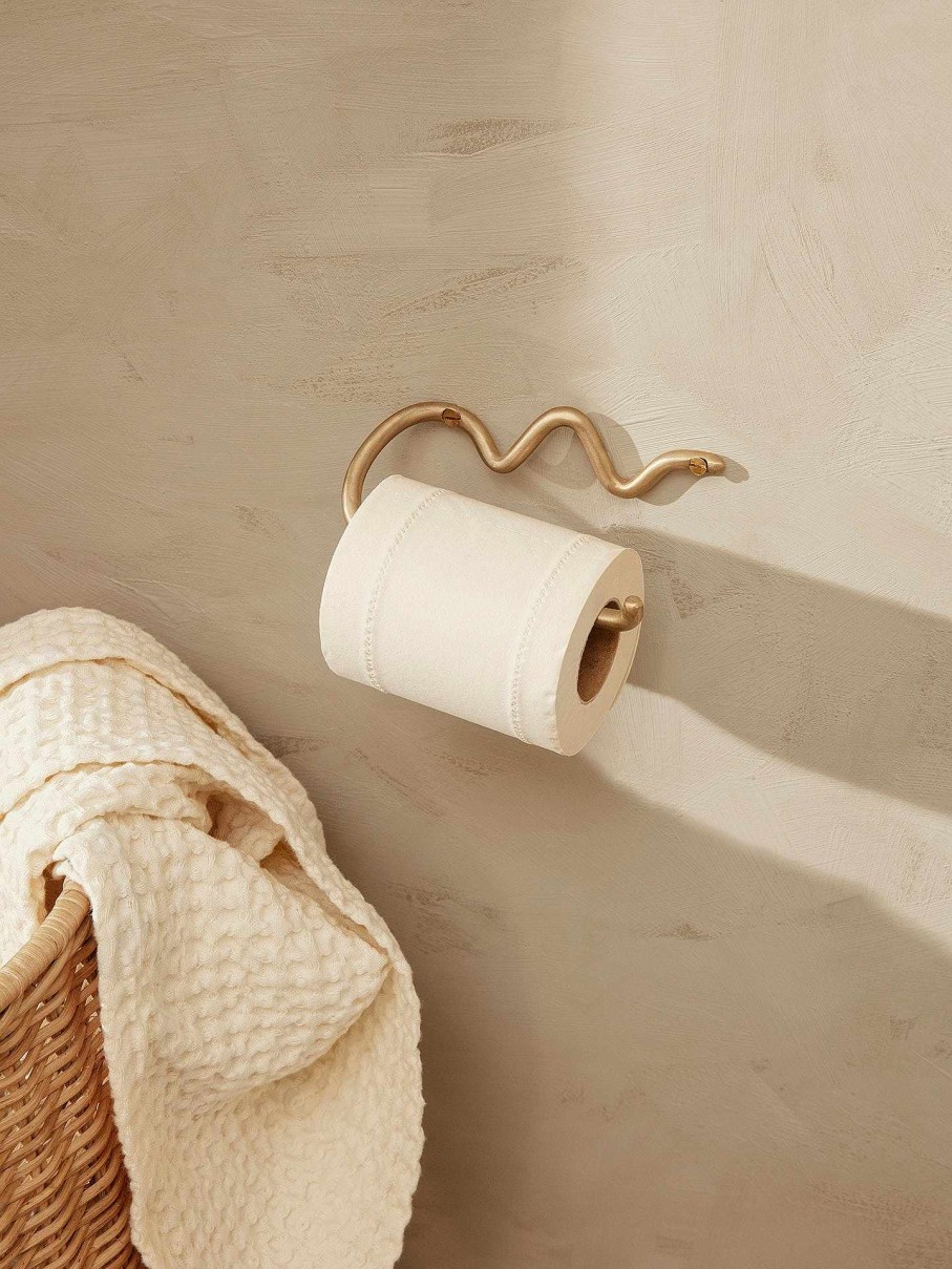 Accessories And Decorations Ferm Living | Curvature Toilet Paper Holder Brass