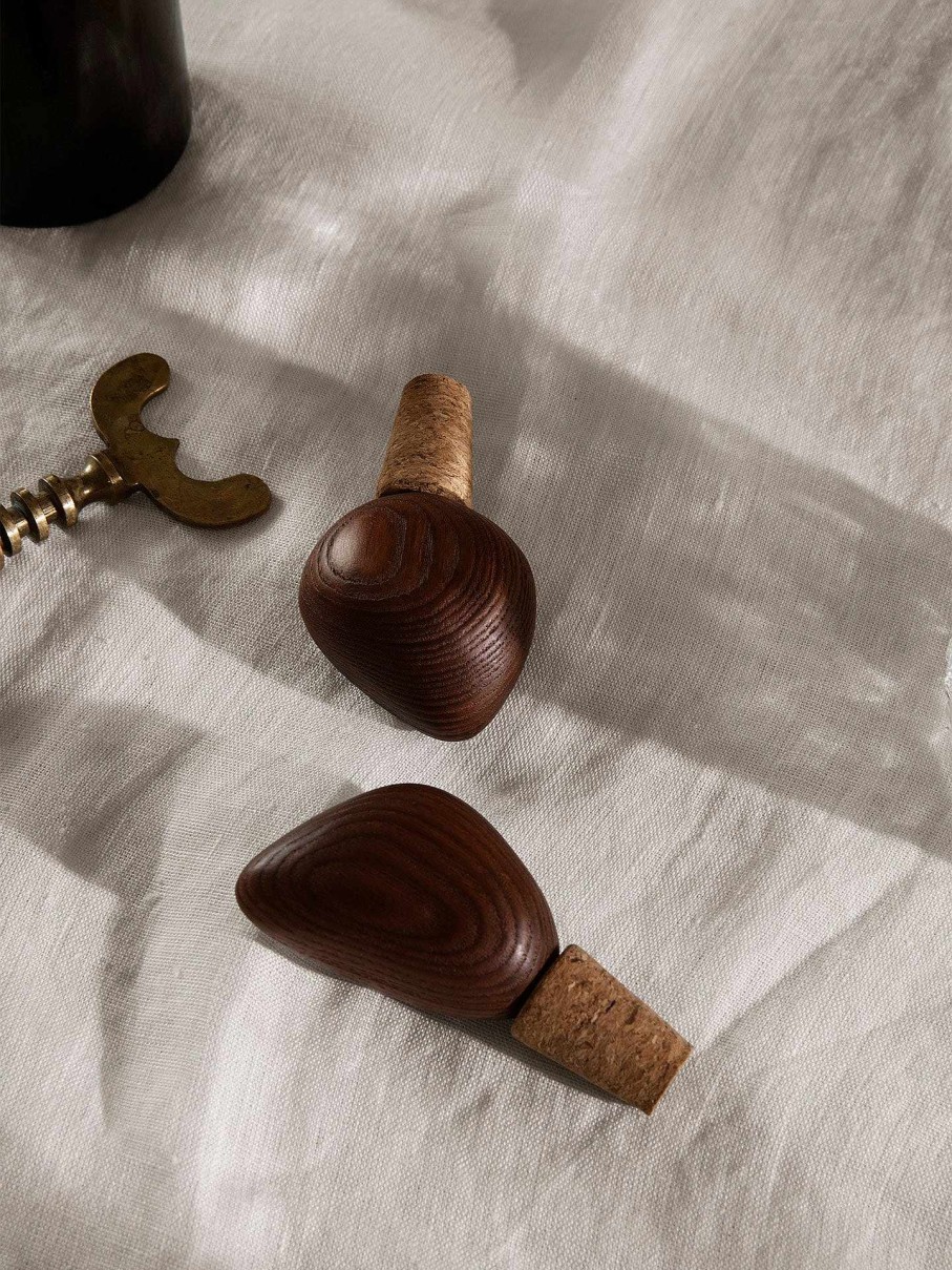 Kitchen Ferm Living | Cairn Wine Stoppers - Set Of 2 Dark Brown