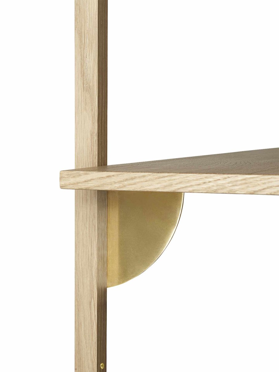 Furniture Ferm Living | Sector Shelf - Triple - Wide - Natural /Brass Oak