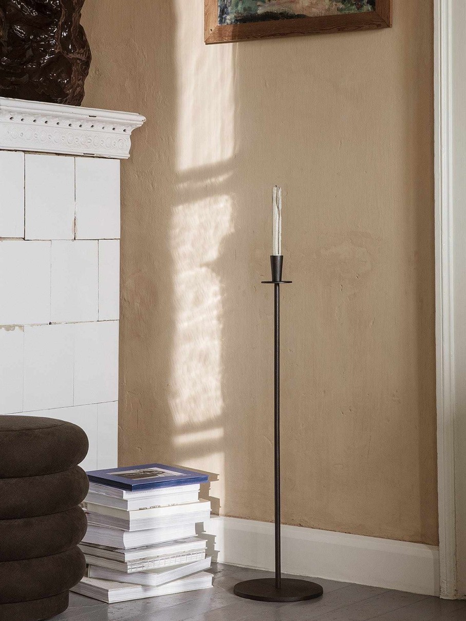 Accessories And Decorations Ferm Living | Hoy Casted Candle Holder - Tall Black