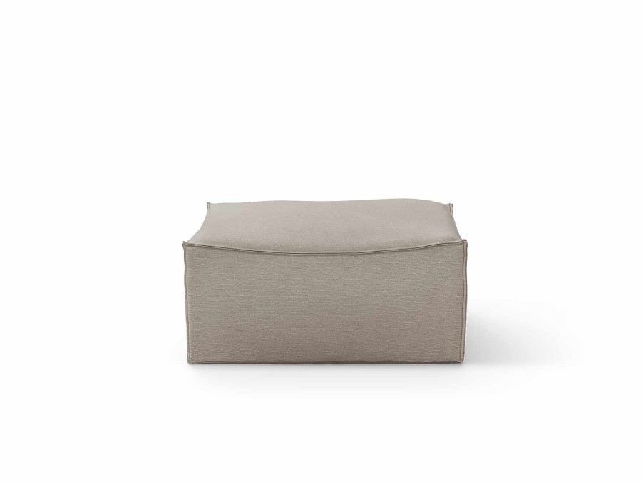 Furniture Ferm Living | Catena Pouf Square S500 Cotton Linen Natural