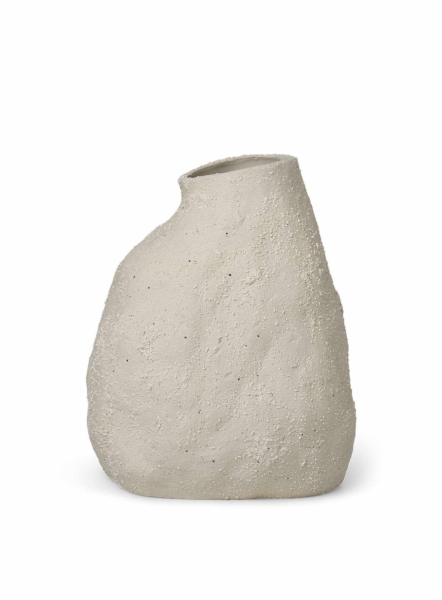 Green Living Ferm Living | Vulca Vase - Medium - Off-White Stone Offwhite