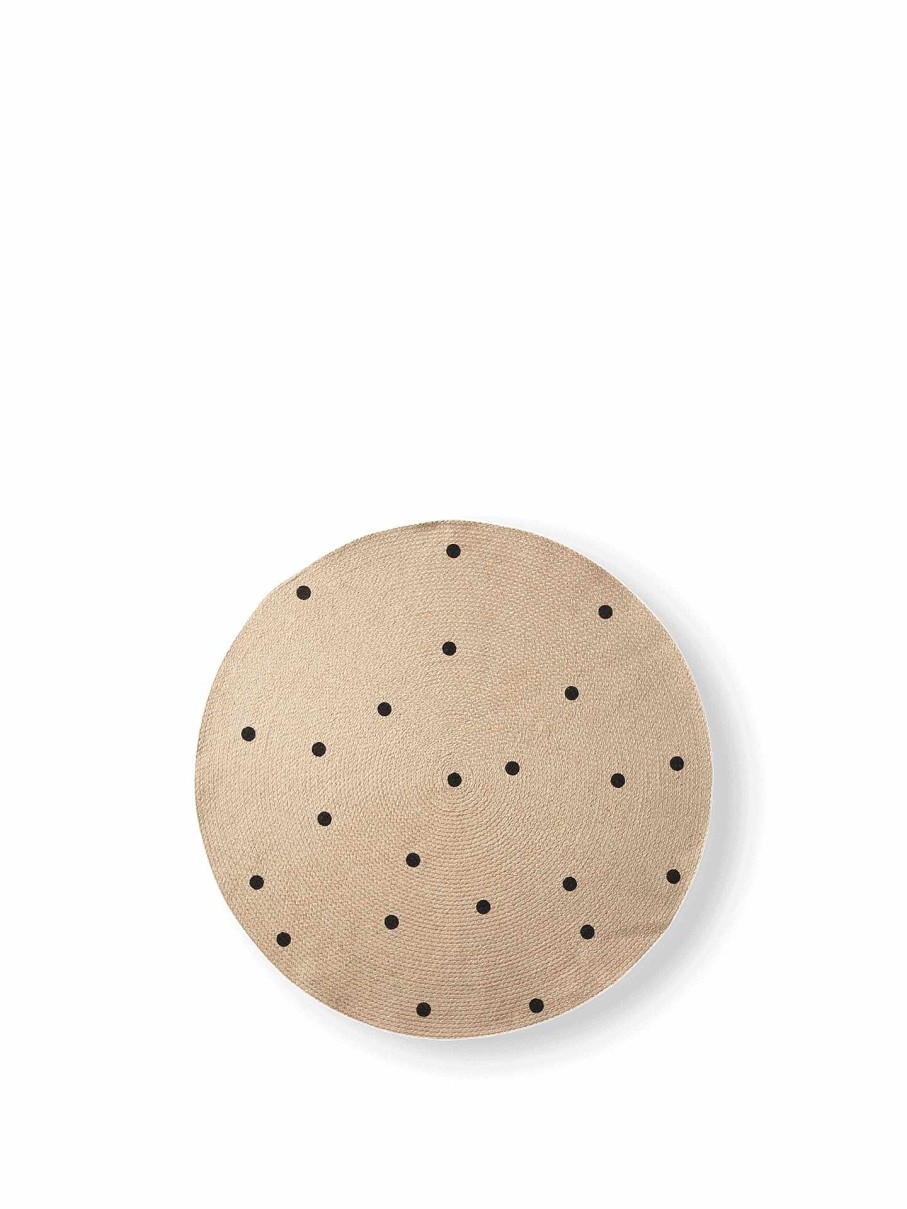 Rugs Ferm Living | Jute Carpet - Small - Black Dots Natural