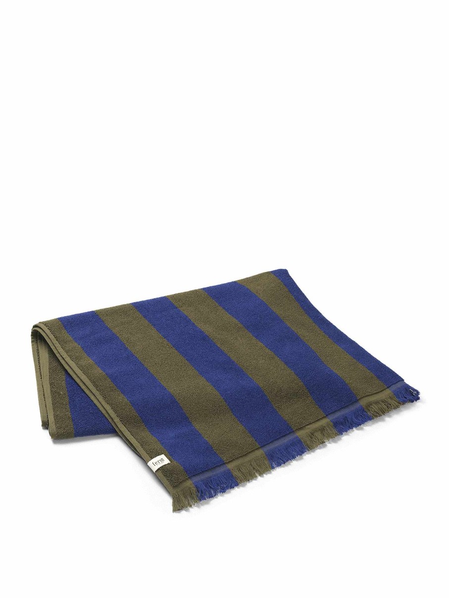 Outdoor Living Ferm Living | Alee Beach Towel Olive/Bright Blue