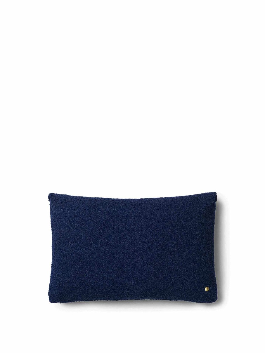 Textiles Ferm Living | Clean Cushion - Wool Boucle - Deep Blue Dark Blue