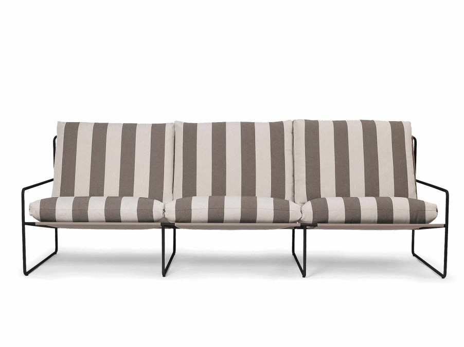 Outdoor Living Ferm Living | Desert 3-Seater - Stripe - Black/ Chocolate