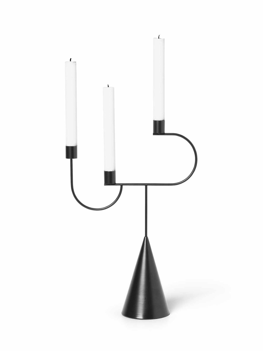 Accessories And Decorations Ferm Living | Avant Candelabra Black