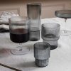 Kitchen Ferm Living | Ripple Small Glasses (Set Of 4) Smoked Grey