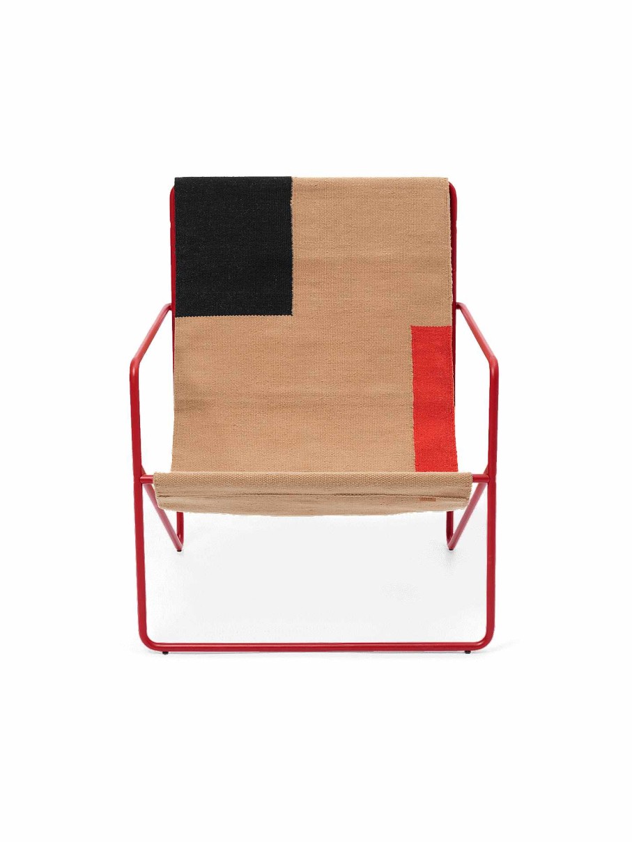 Outdoor Living Ferm Living | Desert Lounge Chair - Poppy Red/ Block