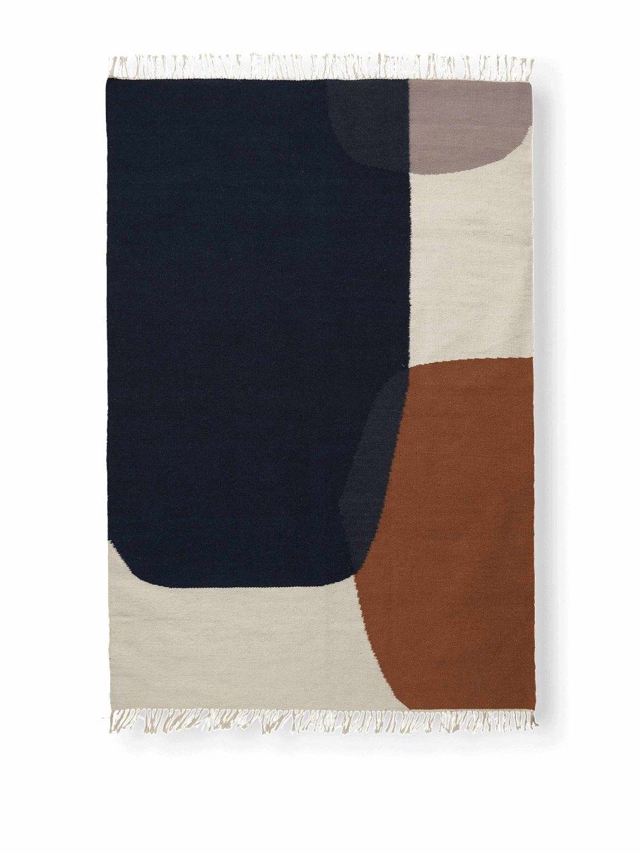 Rugs Ferm Living | Kelim Rug - Merge - Large Dark Blue