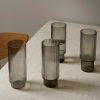 Kitchen Ferm Living | Ripple Long Drink Glasses (Set Of 4) Smoked Grey