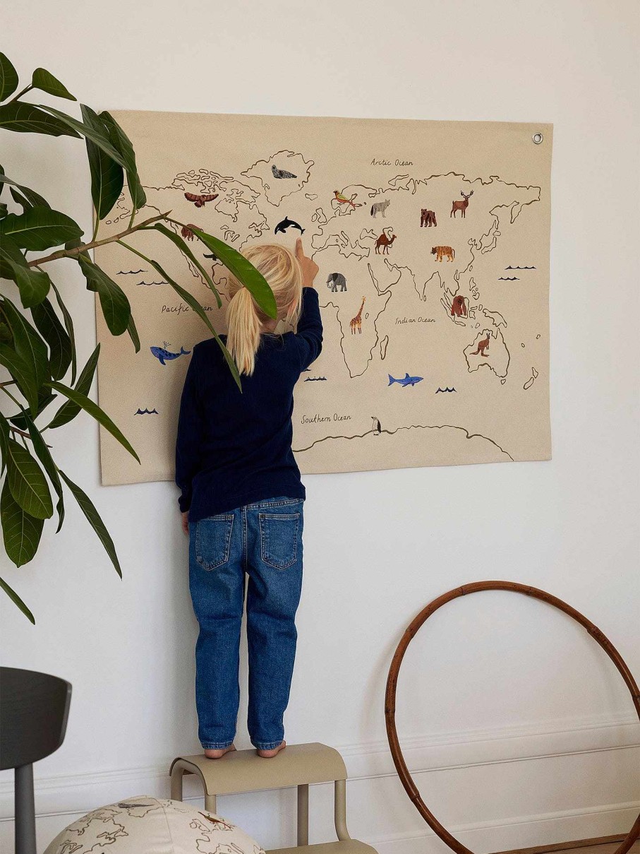 Kids Ferm Living | The World Textile Map - Off-White Offwhite