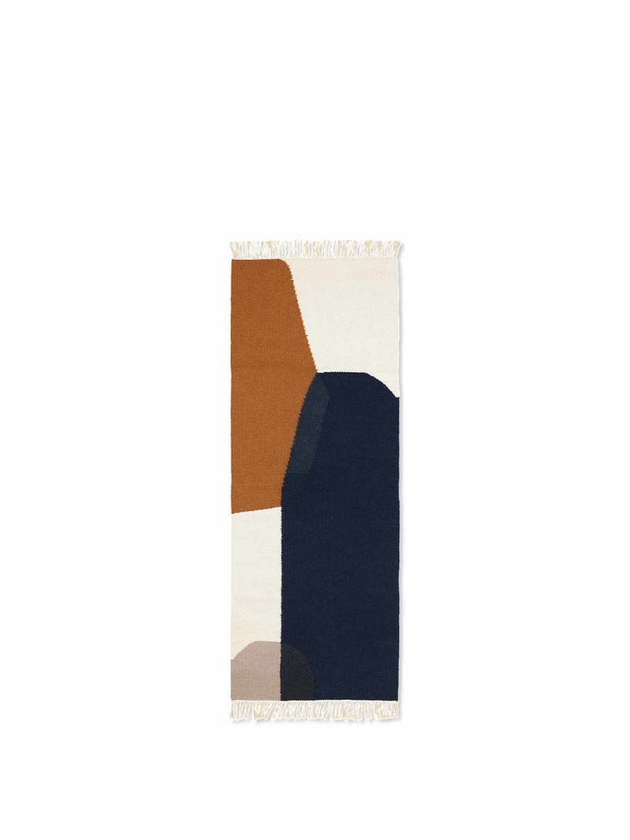 Rugs Ferm Living | Kelim Runner - Merge Dark Blue