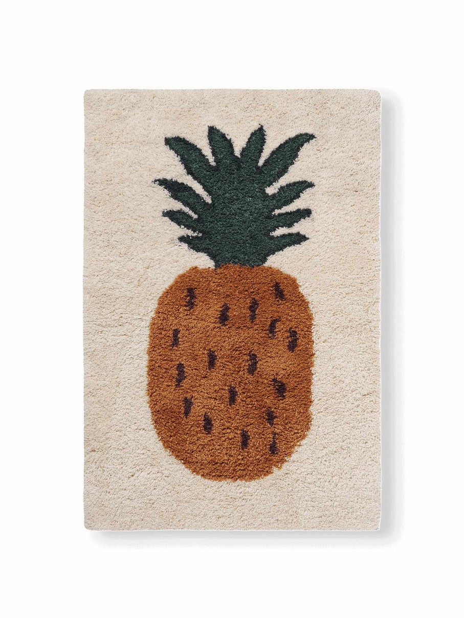 Kids Ferm Living | Fruiticana Tufted Pineapple Rug - 80 X 120 Cm Offwhite