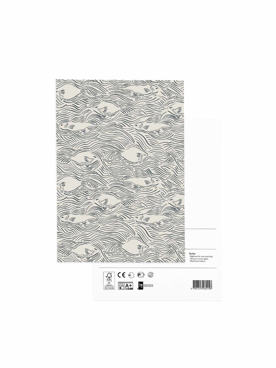 Wallpaper Ferm Living | Wallpaper Sample - Stream Grey