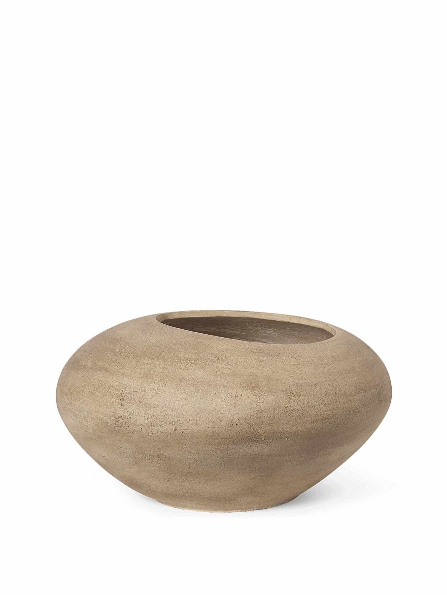 Outdoor Living Ferm Living | Dodu Pot - Low - Brown Light Brown