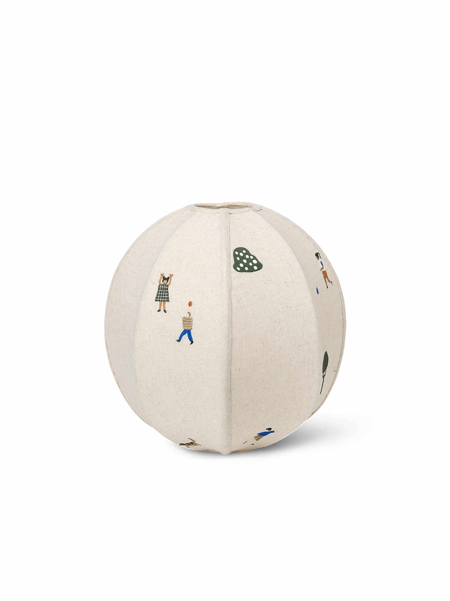 Kids Ferm Living | The Park Embroidered Textile Lampshade Offwhite