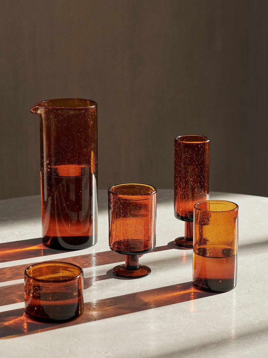 Kitchen Ferm Living | Oli Water Glass - Low Amber