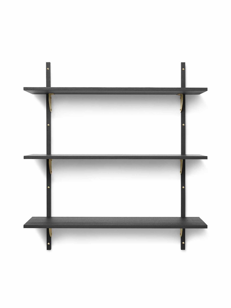 Furniture Ferm Living | Sector Shelf - Triple - Wide Ash/Brass Black