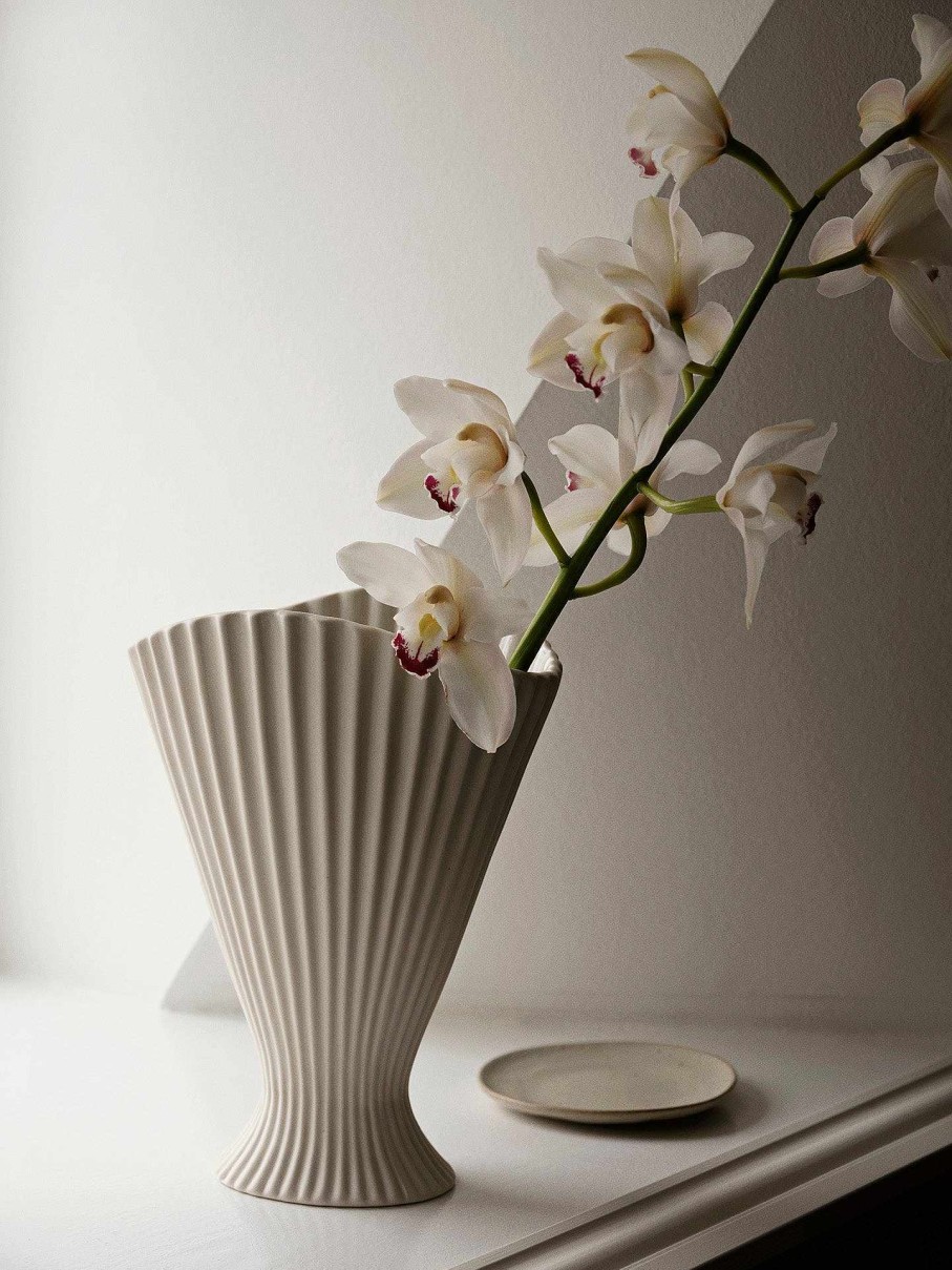 Green Living Ferm Living | Fountain Vase - Off-White Offwhite