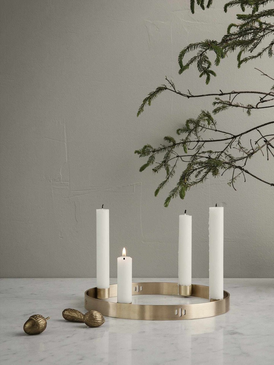 Accessories And Decorations Ferm Living | Candle Holder Circle - Small Brass