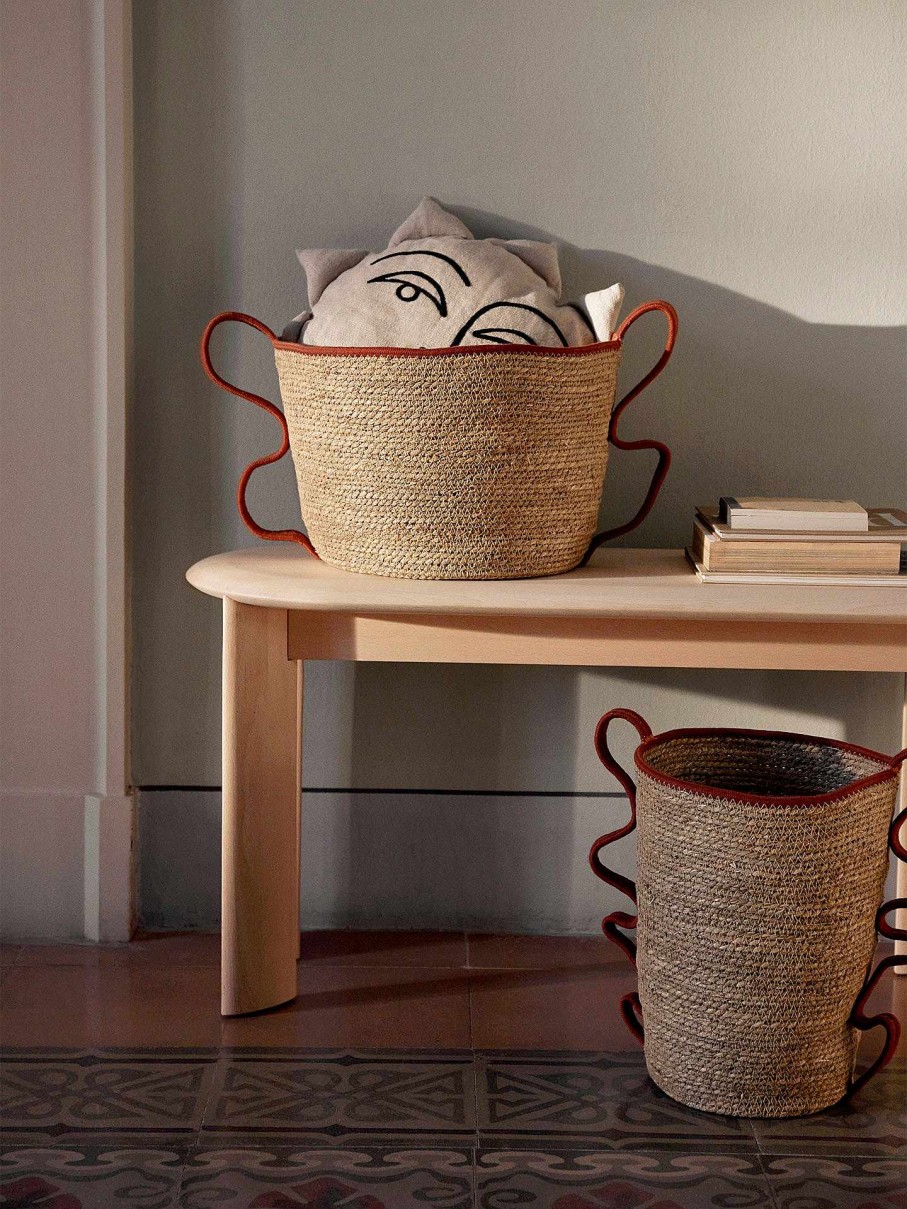 Textiles Ferm Living | Verso Baskets - Set Of 2 Brick