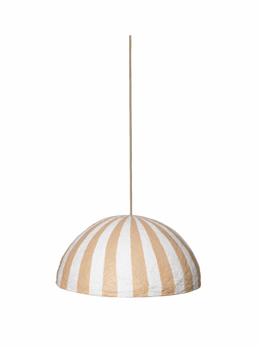 Lighting Ferm Living | Half Dome Lampshade - Stripe Cashmere