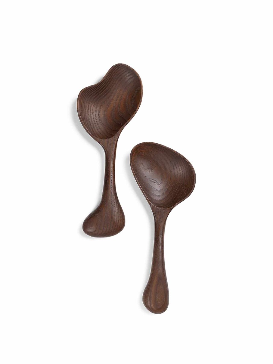 Kitchen Ferm Living | Os Salad Servers Dark Brown