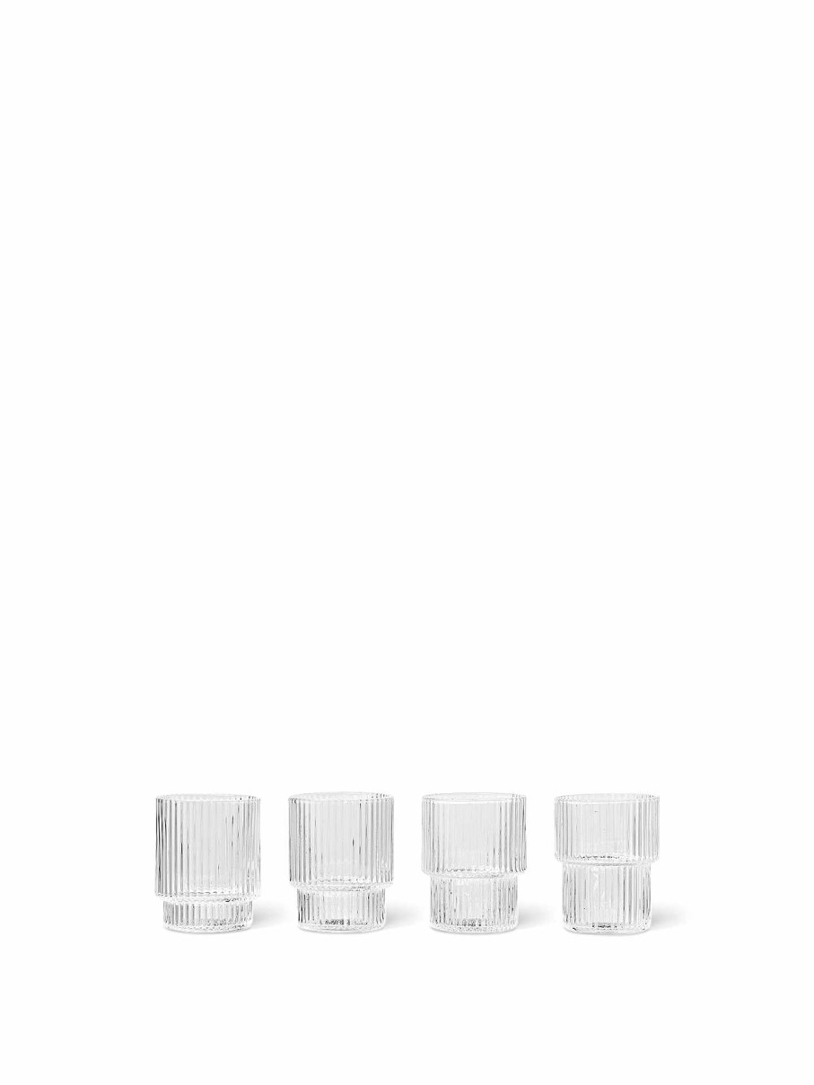 Kitchen Ferm Living | Ripple Small Glasses (Set Of 4) Clear