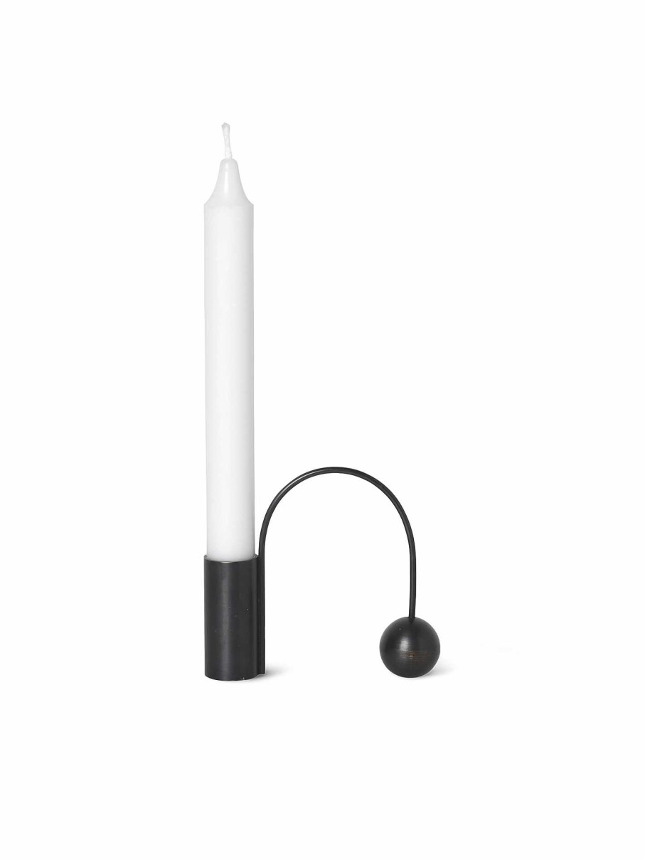 Accessories And Decorations Ferm Living | Balance Candle Holder Black Brass