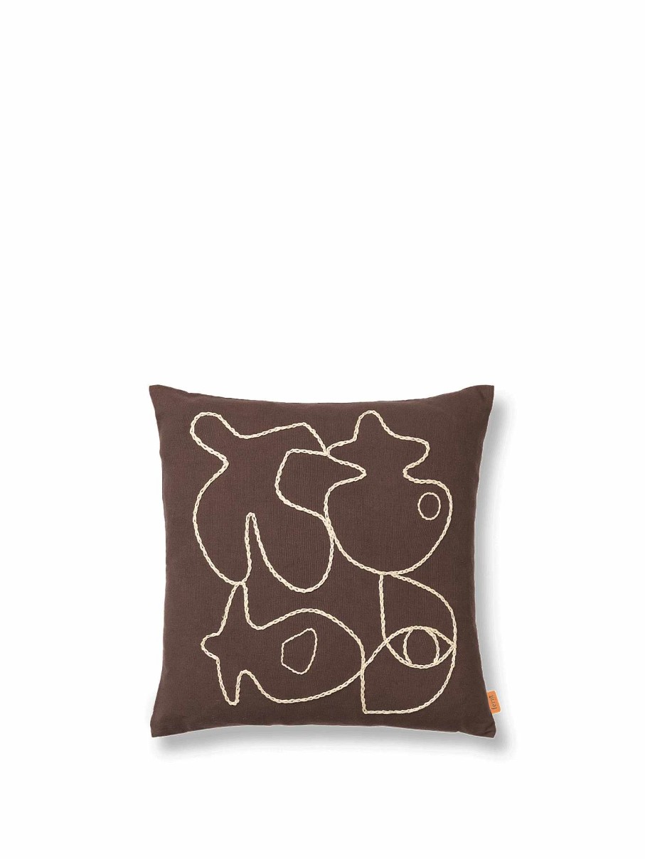 Textiles Ferm Living | Figure Cushion Cover - Coffee/Sand Dark Brown